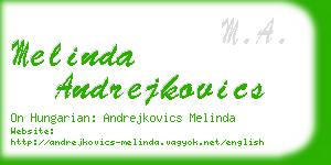 melinda andrejkovics business card